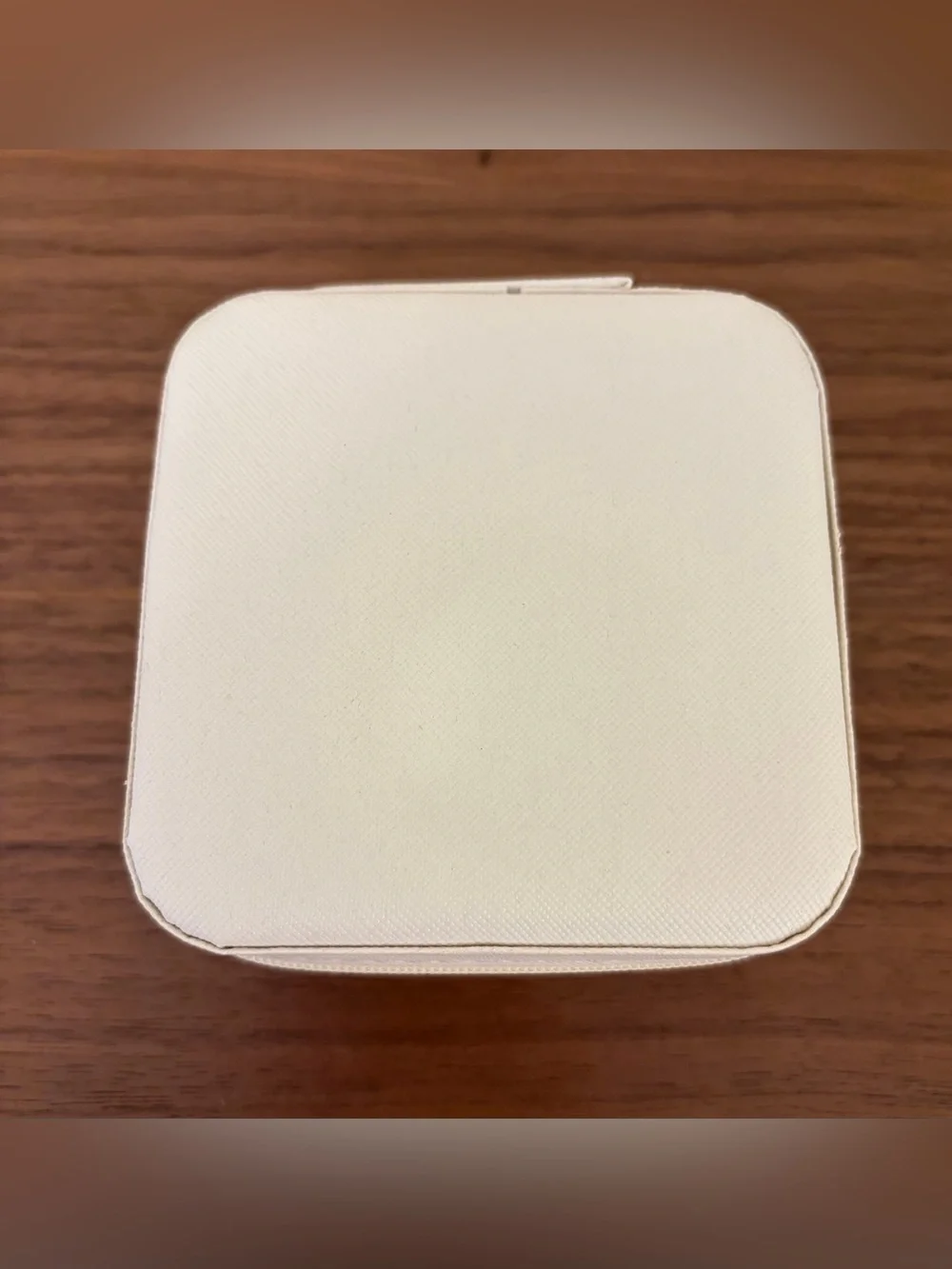 Travel Jewelry Organizer Case Cream Zip Storage Box